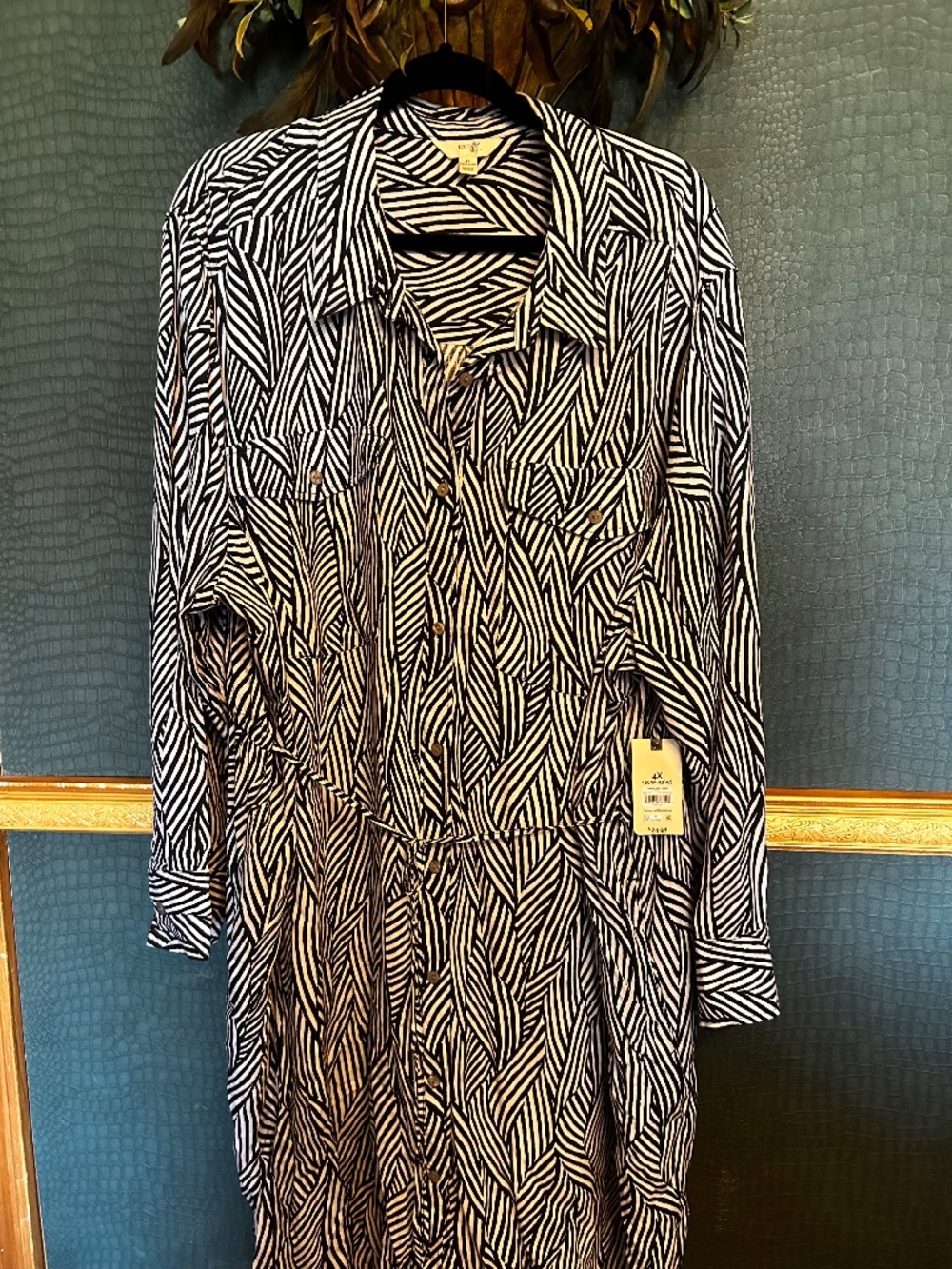 Navy & white shirt dress Plus size 4X. BNWT Terra & sky - Picture 1 of 9